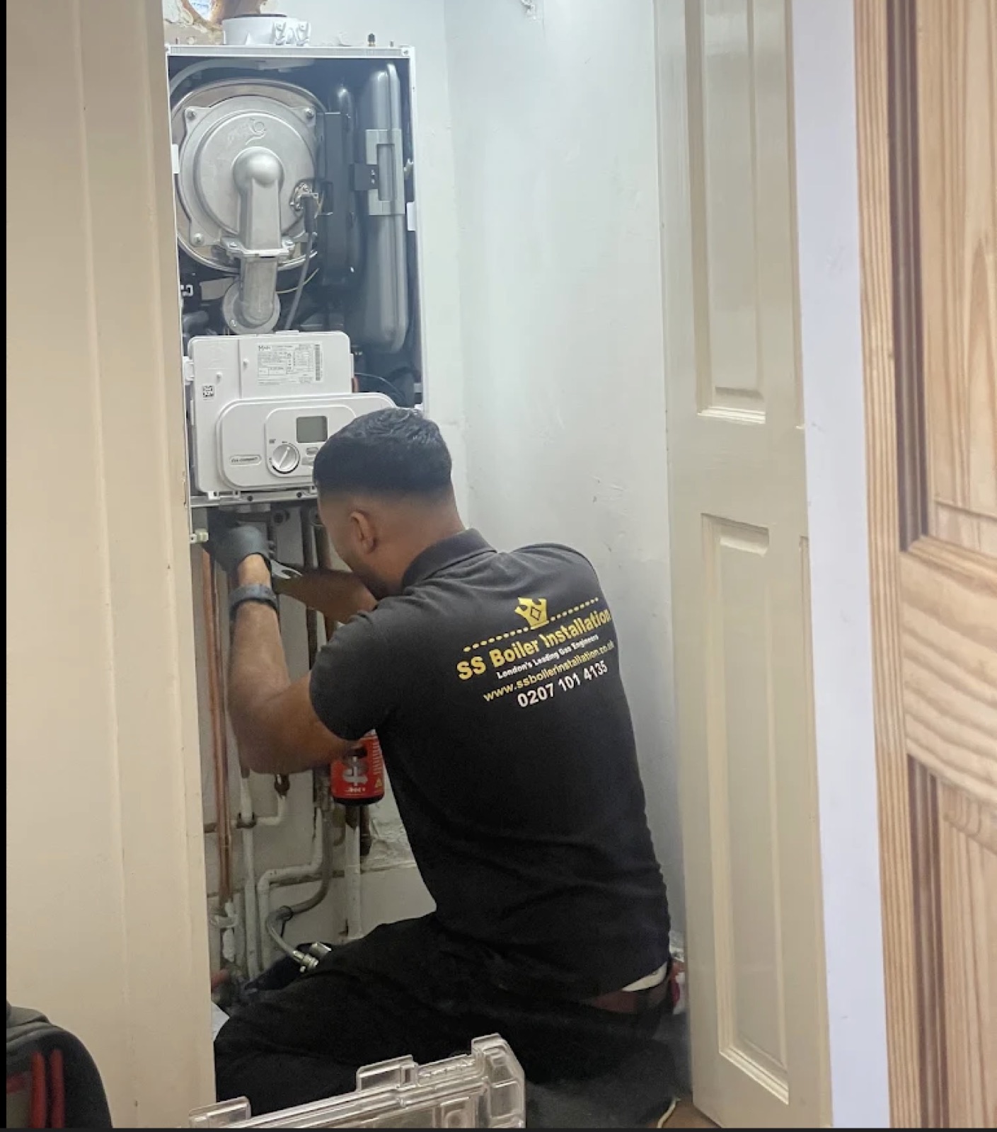 Salman, SS Boiler Installation Gas Safe engineer, at work