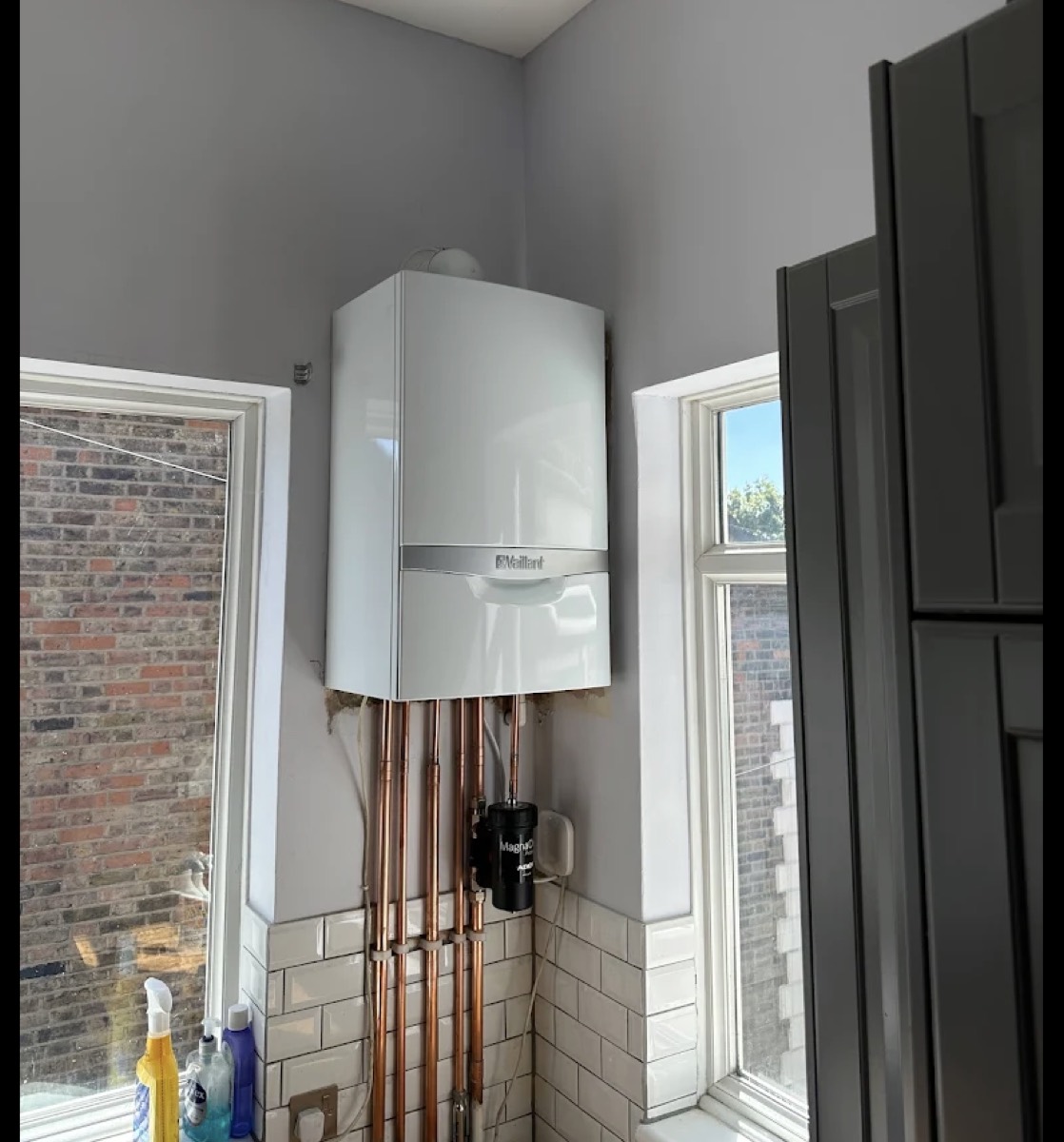 New Vaillant boiler with copper pipework and MagnaClean filter